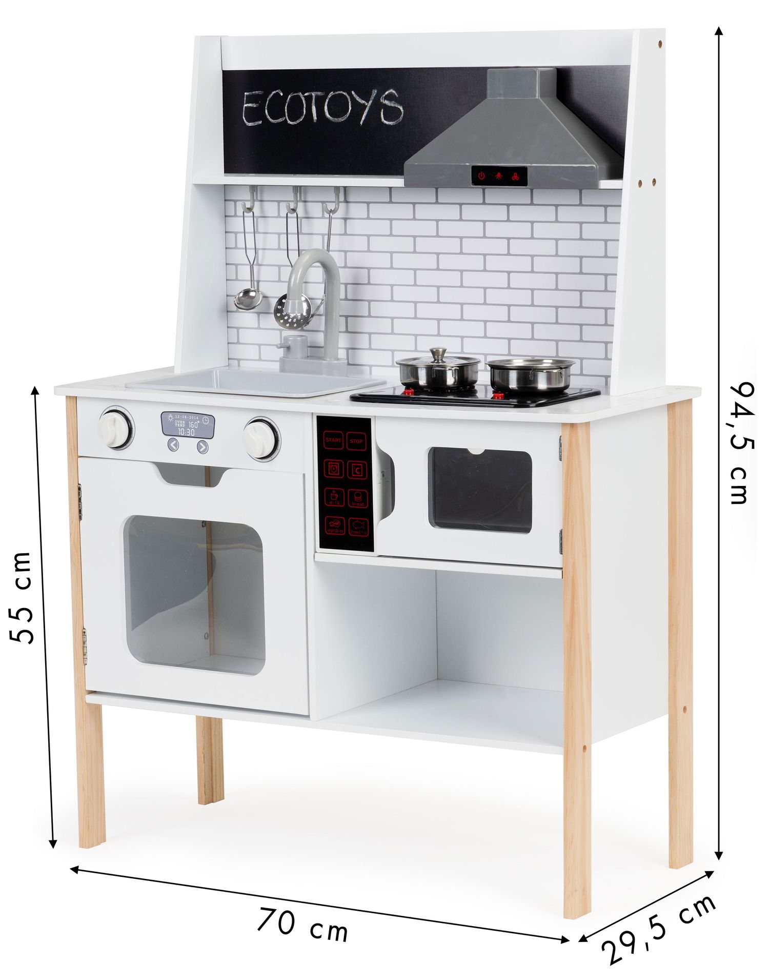 Puidust köök lastele valgus- ja heliefektidega - ECOTOYS - Pilt 5