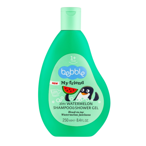 2in1 Šampoon ja dušigeel lastele (arbuusilõhnaline), 250ml, Bebble
