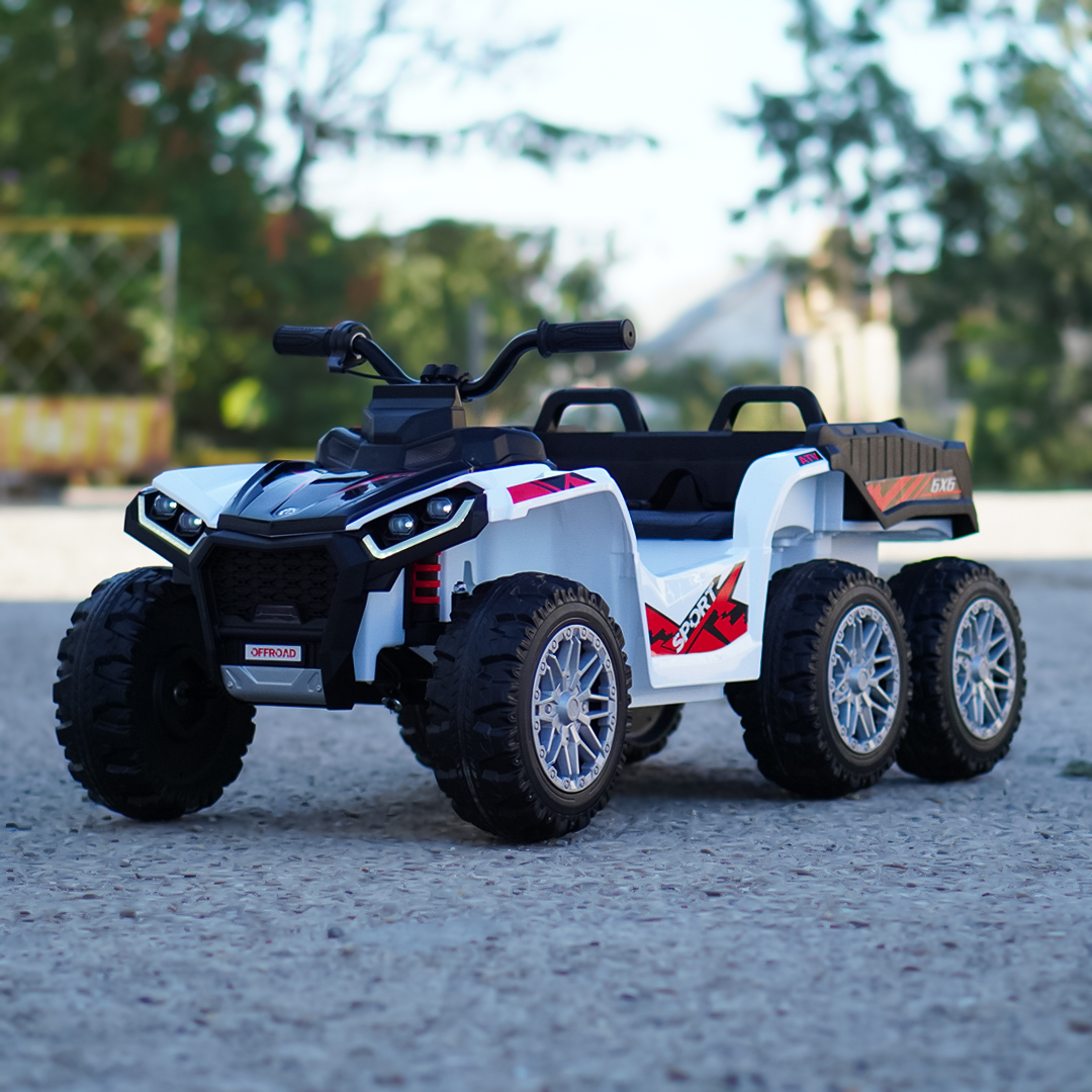 Elektriline laste ATV FarmQuad 6x6, 180W, 12V 14Ah, premium, valge - Pilt 3
