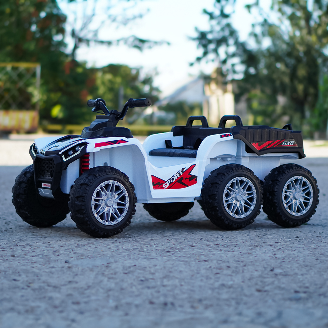 Elektriline laste ATV FarmQuad 6x6, 180W, 12V 14Ah, premium, valge - Pilt 4