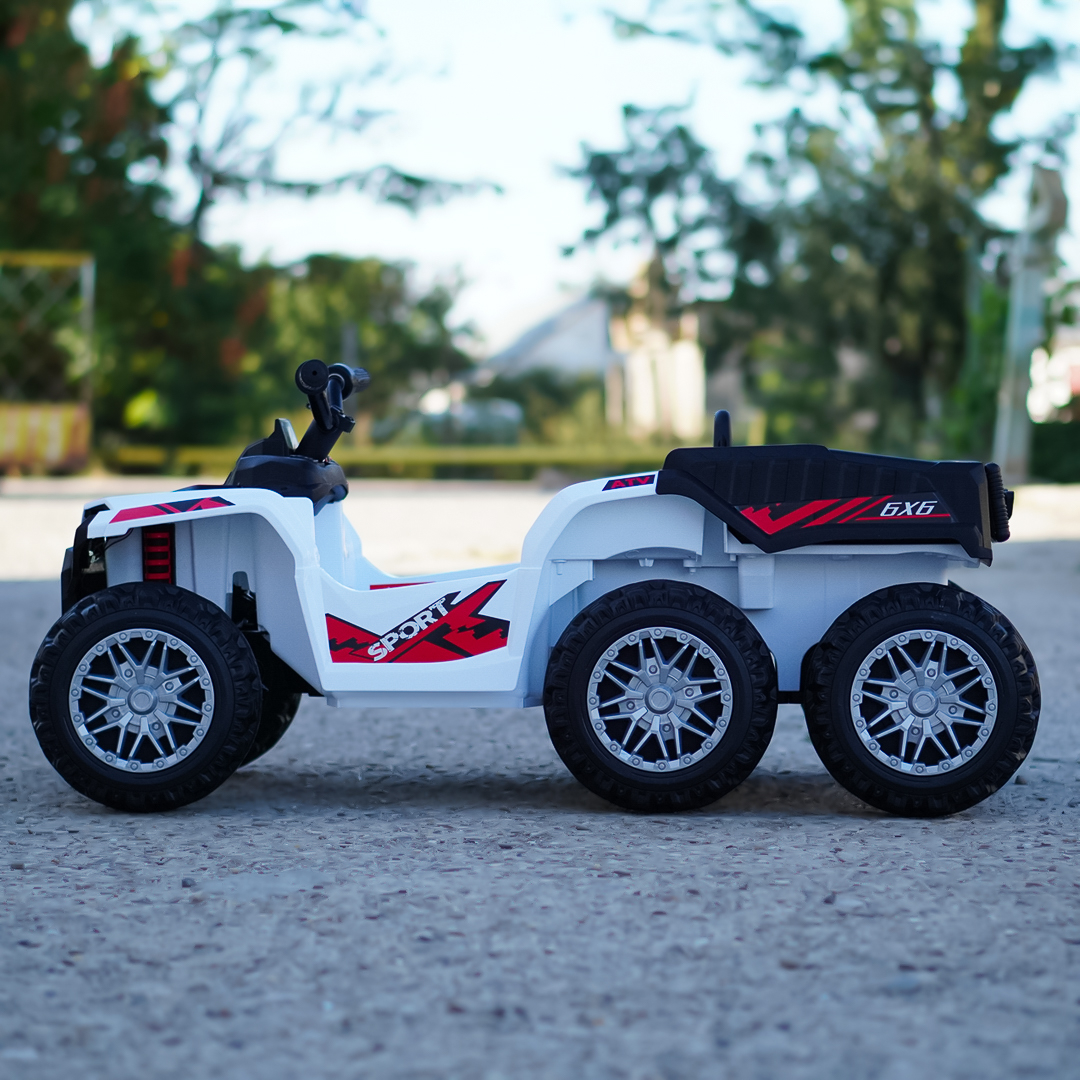 Elektriline laste ATV FarmQuad 6x6, 180W, 12V 14Ah, premium, valge - Pilt 5