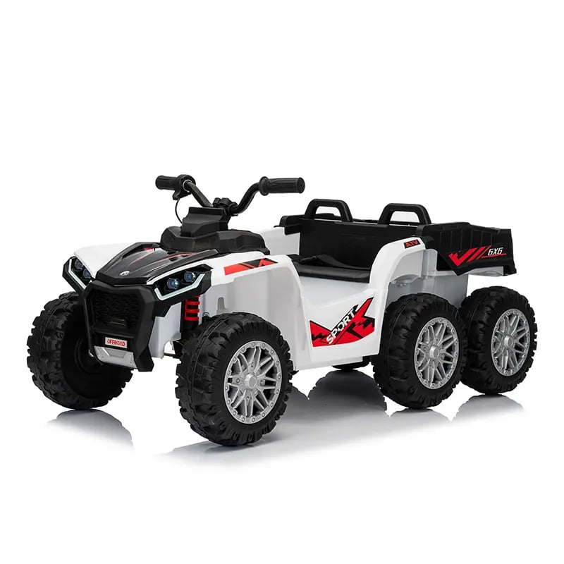 Elektriline laste ATV FarmQuad 6x6, 180W, 12V 14Ah, premium, valge