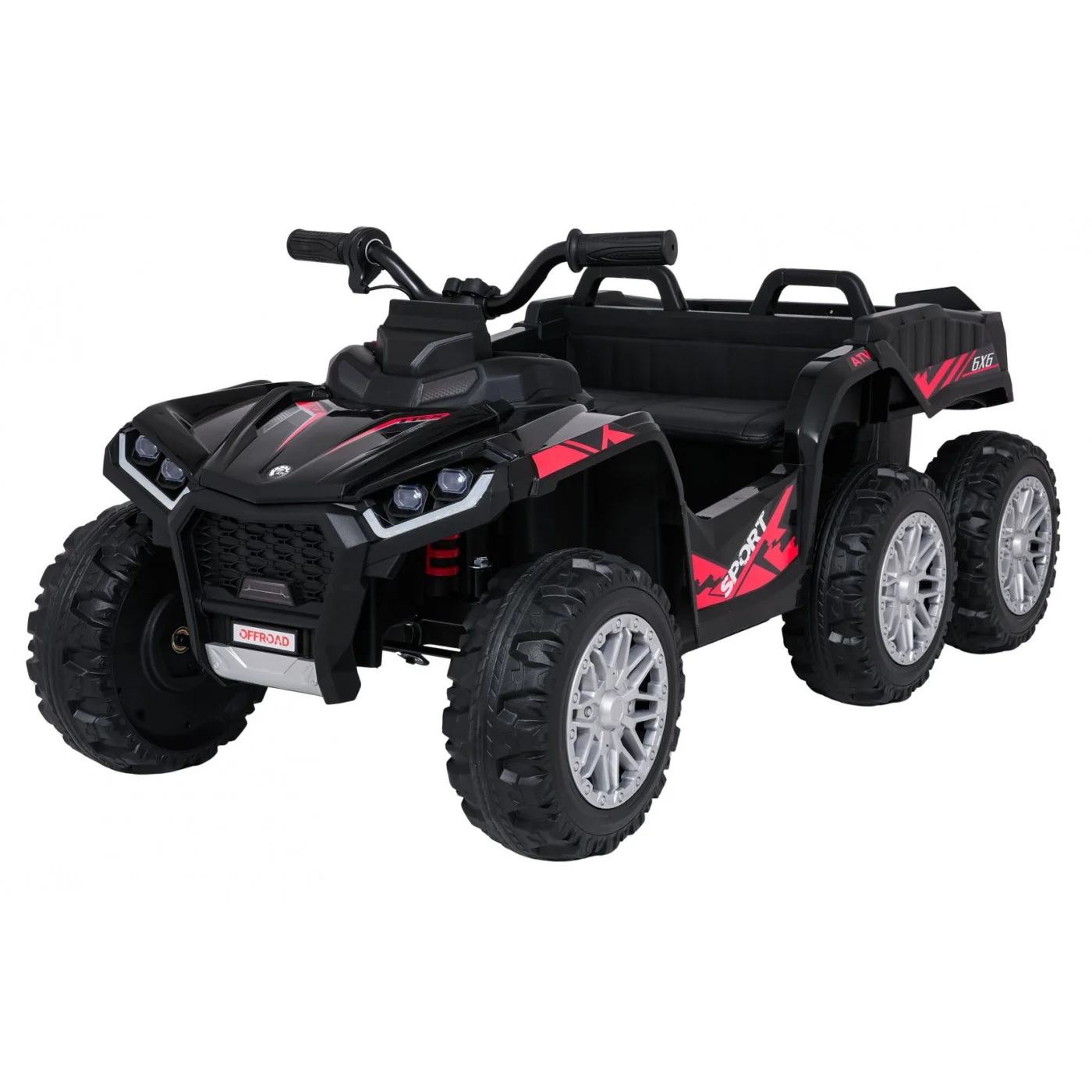 Elektriline laste ATV FarmQuad 6x6, 180W, 12V 14Ah, premium, must