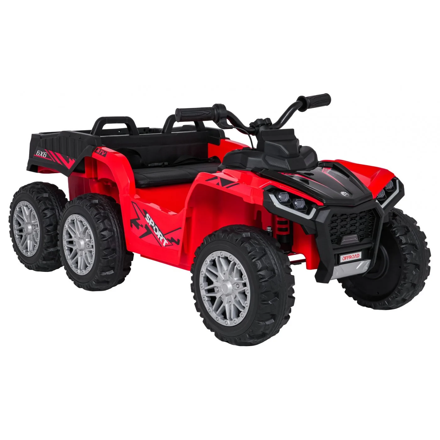 Elektriline laste ATV FarmQuad 6x6, 180W, 12V 14Ah, premium, punane - Pilt 4