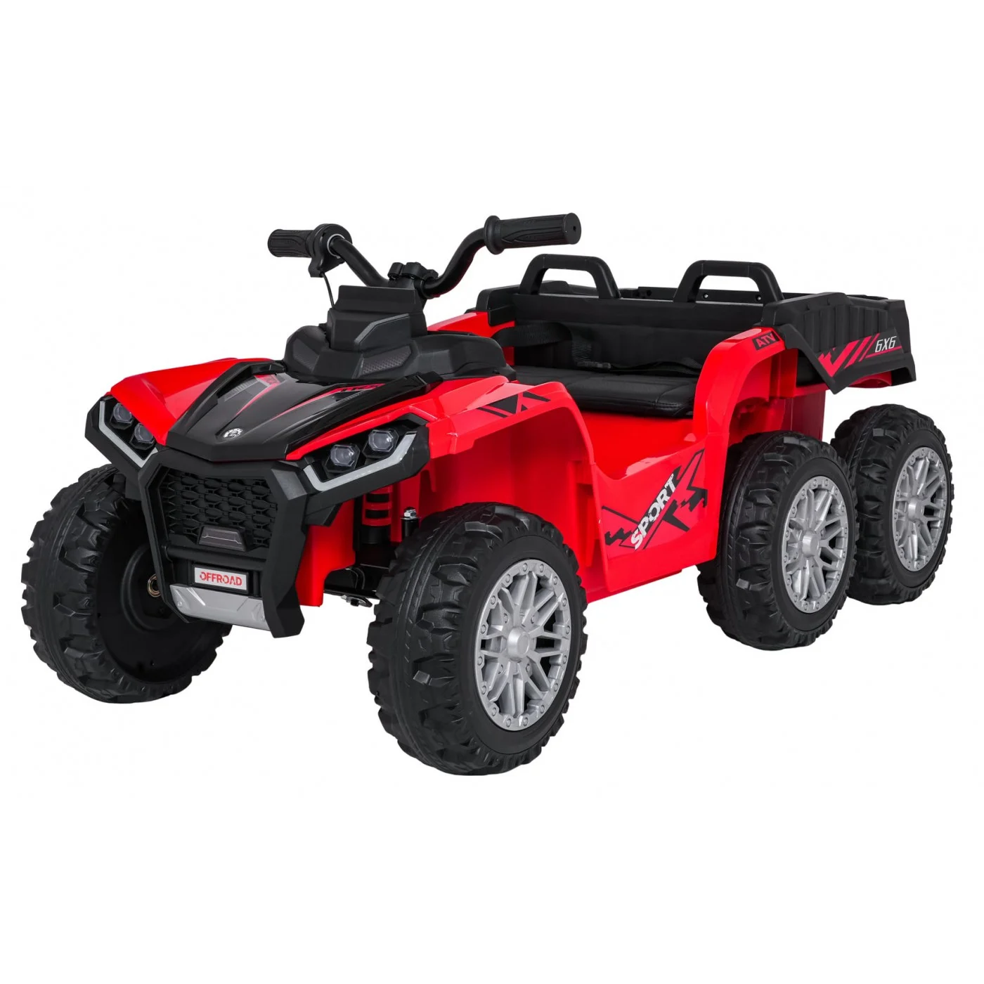 Elektriline laste ATV FarmQuad 6x6, 180W, 12V 14Ah, premium, punane