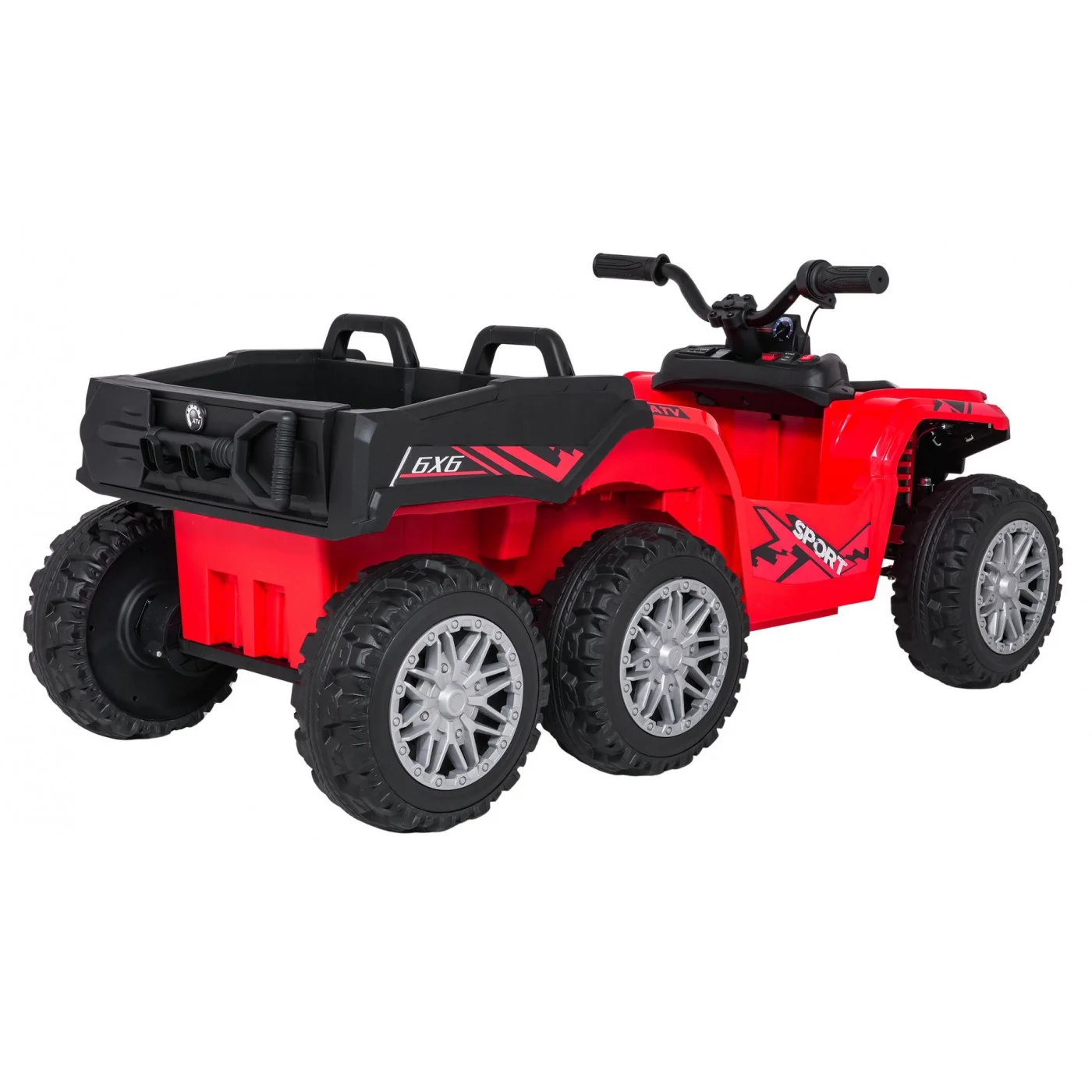 Elektriline laste ATV FarmQuad 6x6, 180W, 12V 14Ah, premium, punane - Pilt 2