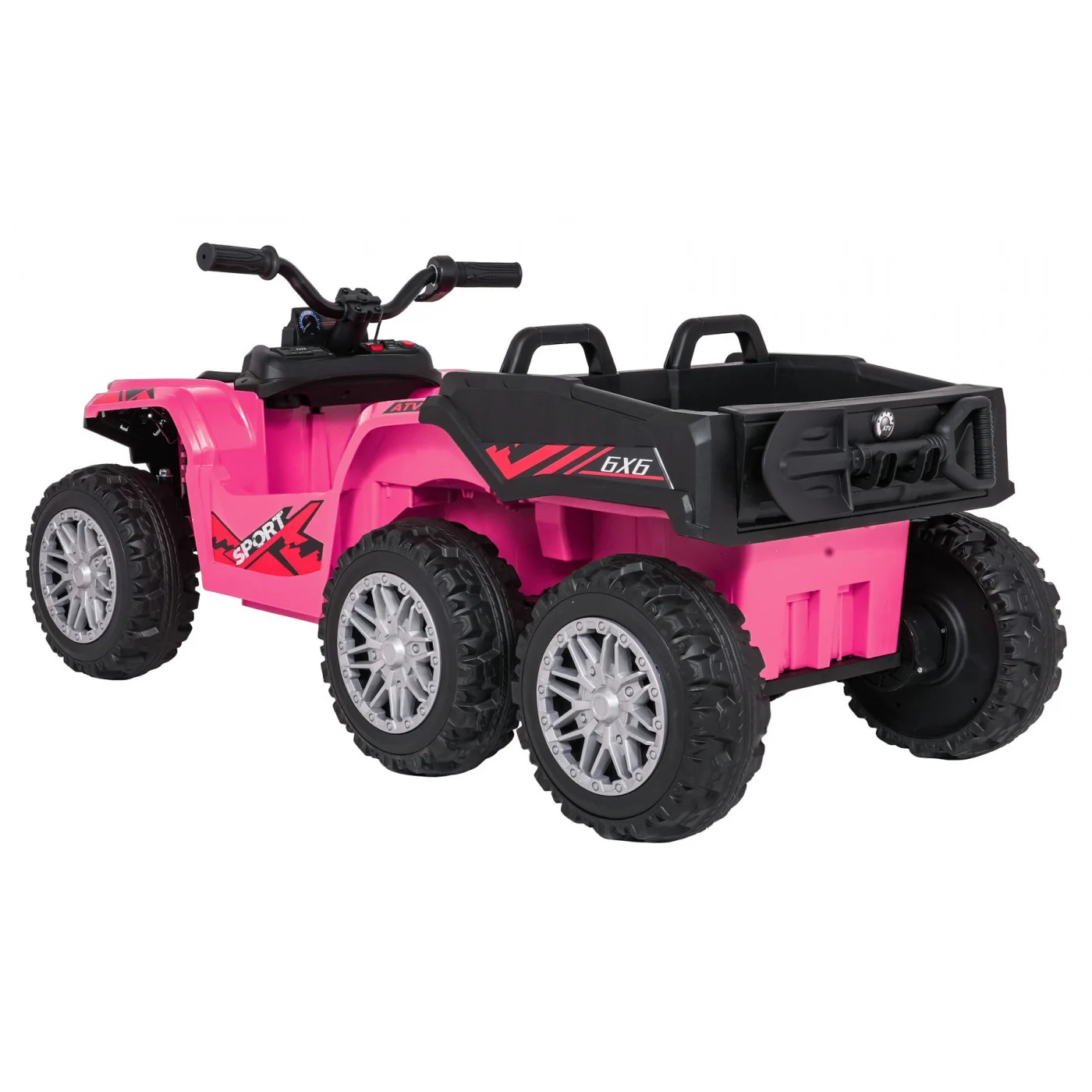 Elektriline laste ATV FarmQuad 6x6, 180W, 12V 14Ah, premium, roosa - Pilt 3