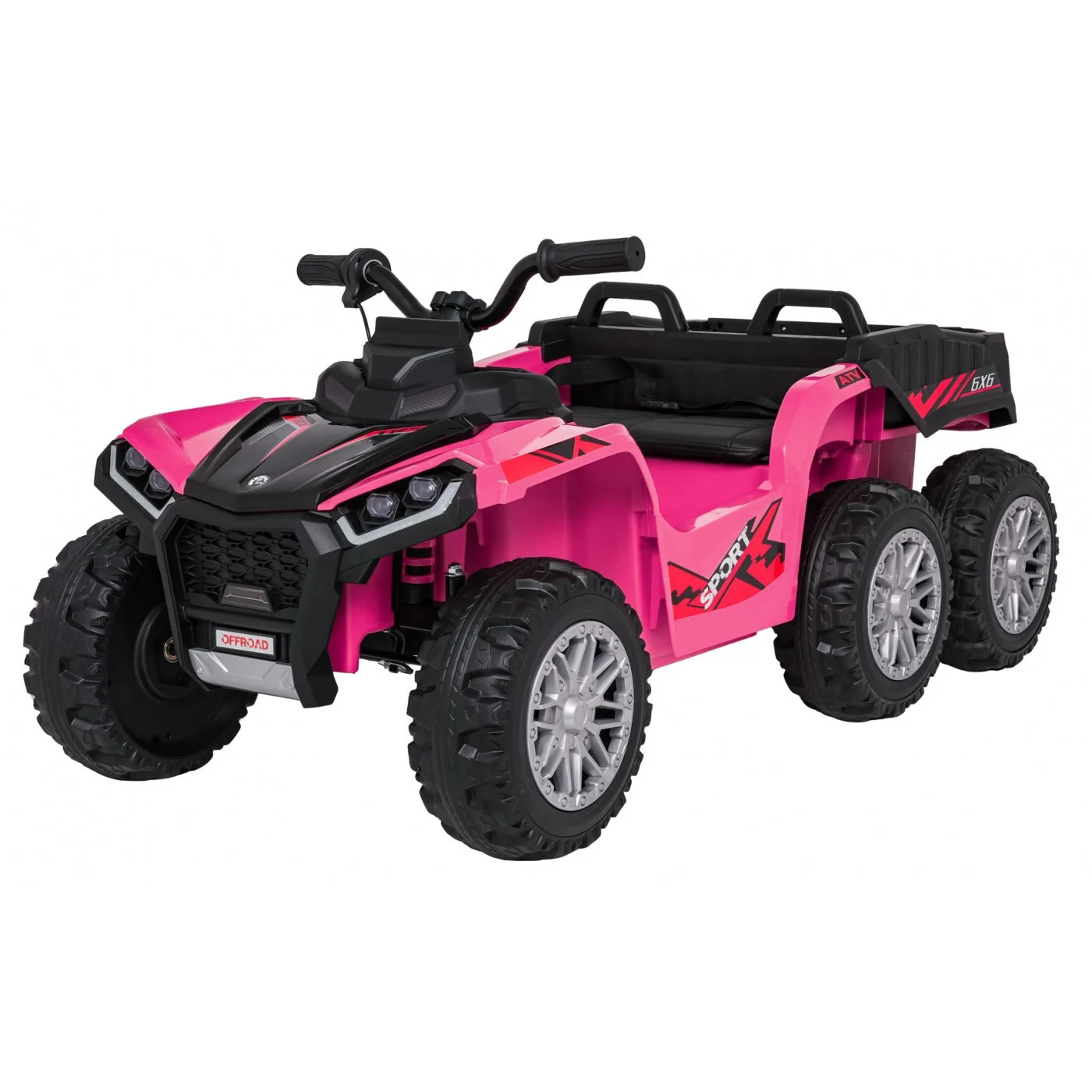 Elektriline laste ATV FarmQuad 6x6, 180W, 12V 14Ah, premium, roosa