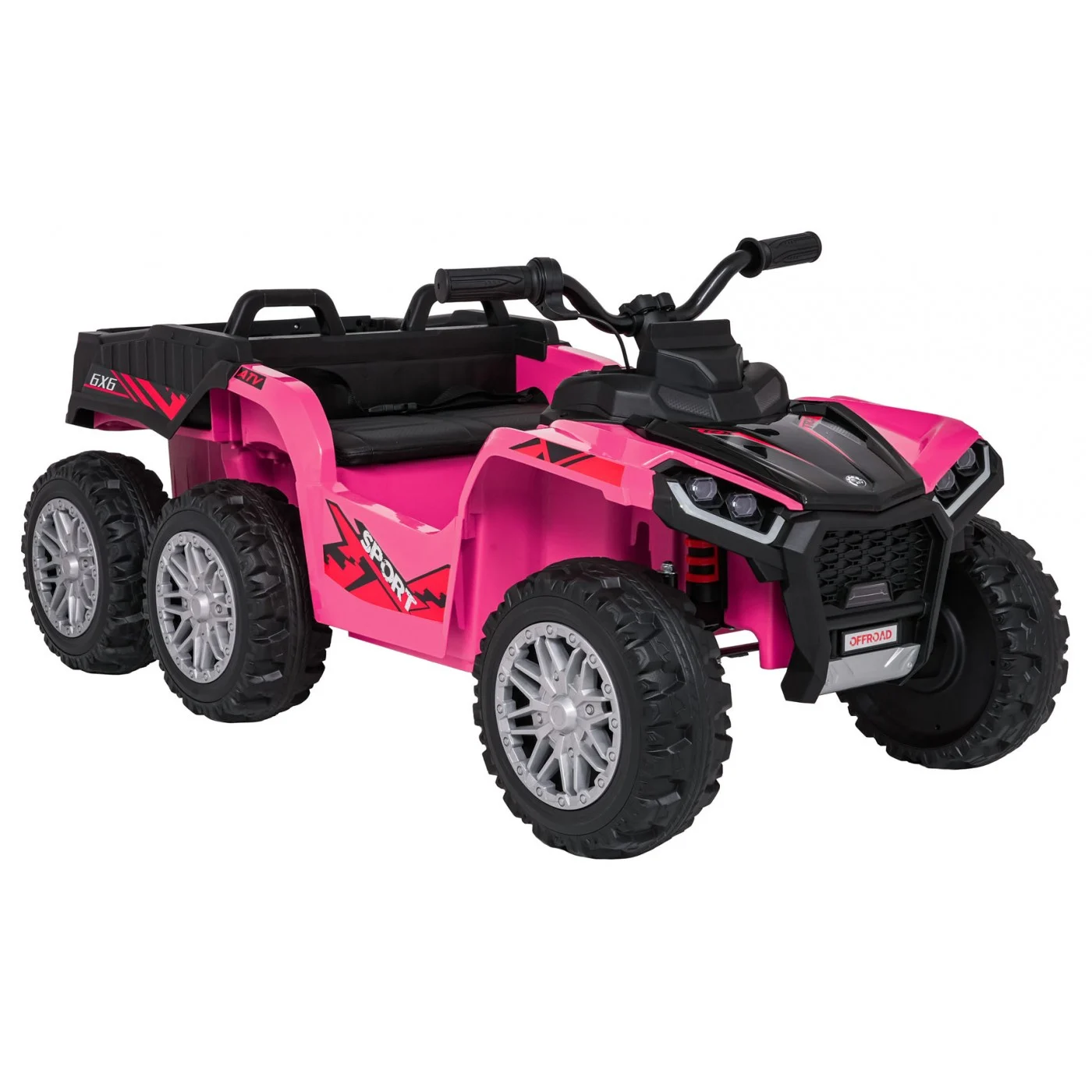 Elektriline laste ATV FarmQuad 6x6, 180W, 12V 14Ah, premium, roosa - Pilt 2