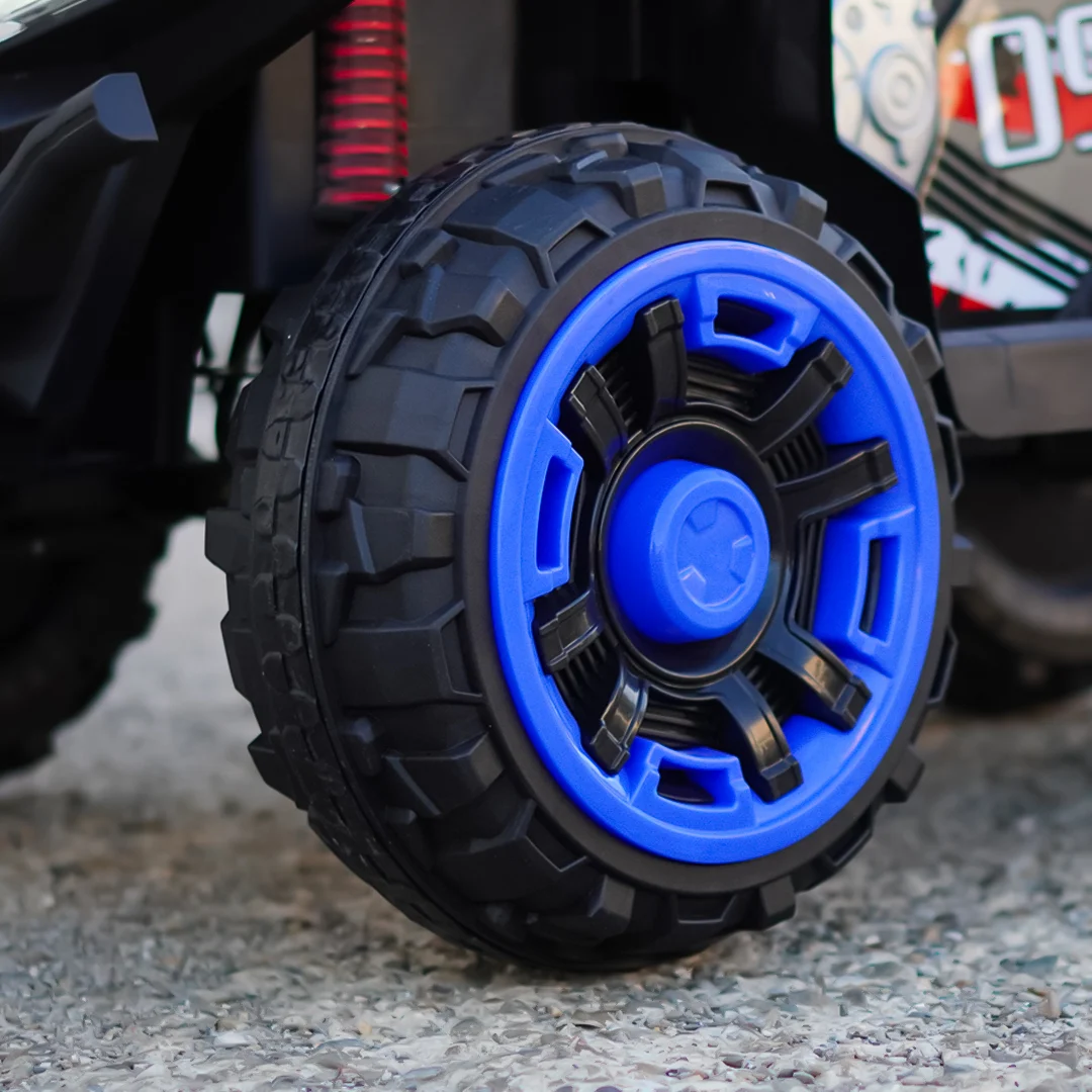 Laste elektriline ATV SuperOffroad V2, 4x4, 140W, 12V, 7Ah, kahele lapsele, sinine - Pilt 5