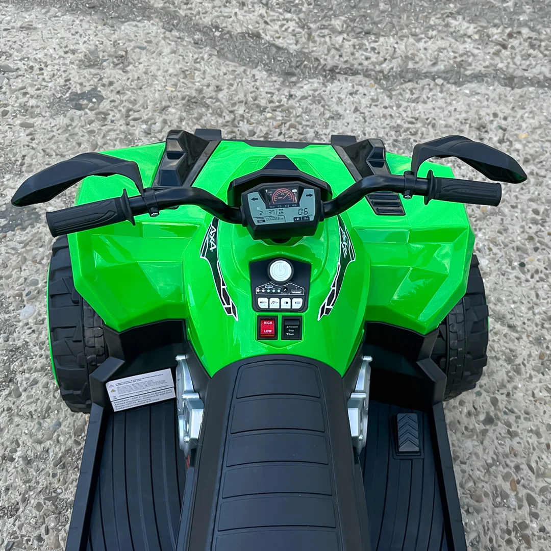 Laste elektriline ATV SuperOffroad V2, 4x4, 140W, 12V, 7Ah, kahele lapsele, roheline - Pilt 5