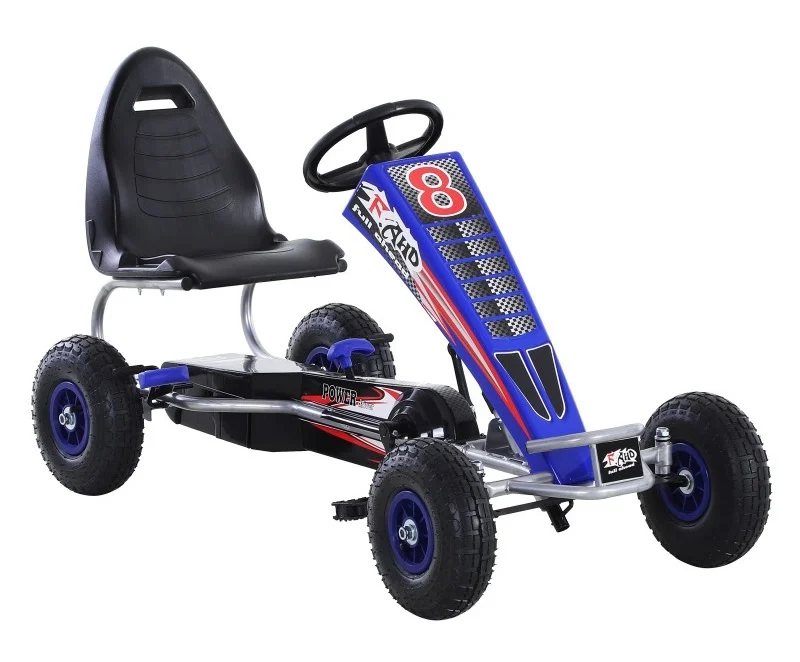 Pedaalidega Go-Kart mudel F8-3, vanuses 6-15 aastat, täispumbatavate ratastega, sinine