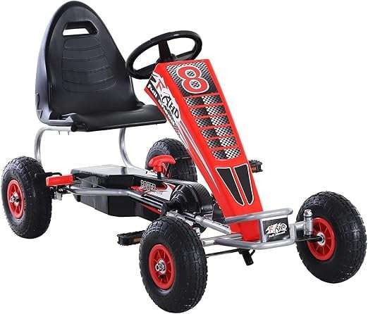 Pedaalidega Go-Kart mudel F8-3, vanuses 6-15 aastat, täispumbatavate ratastega, punane