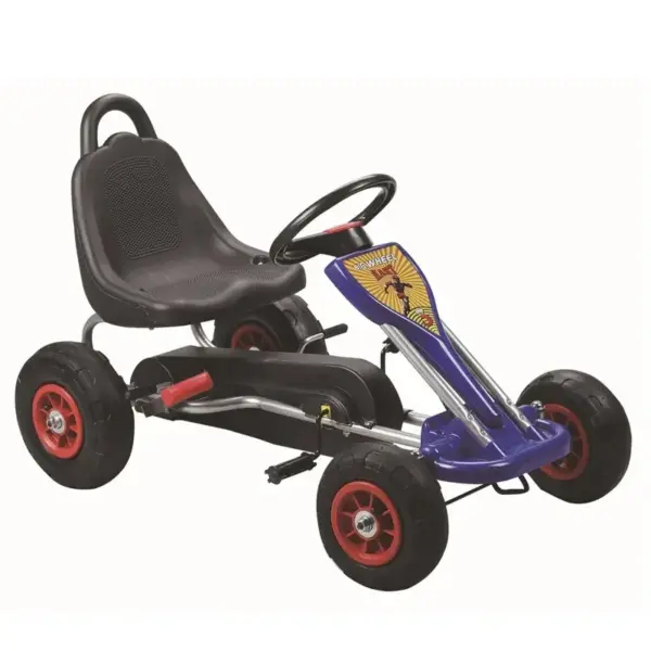 Pedaalidega laste Go-Kart A-05-1, vanuses 3-8 aastat, täispumbatavate ratastega, sinine