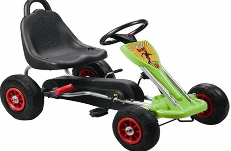 Pedaalidega laste Go-Kart A-05-1, vanuses 3-8 aastat, täispumbatavate ratastega, roheline