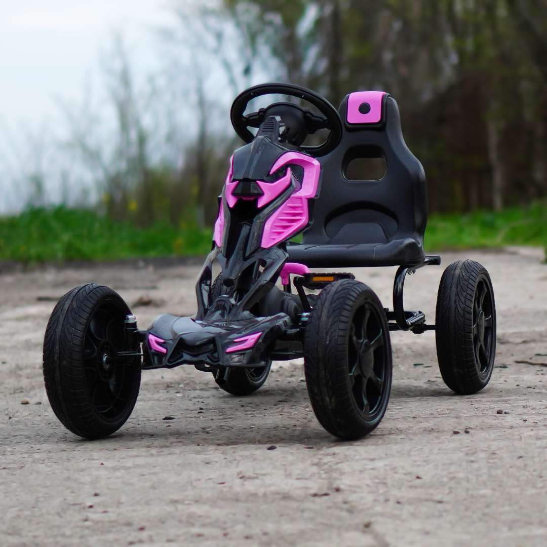 Pedaalidega laste kart Thunder, vanuses 5-10 aastat, EVA rattad - Pilt 3
