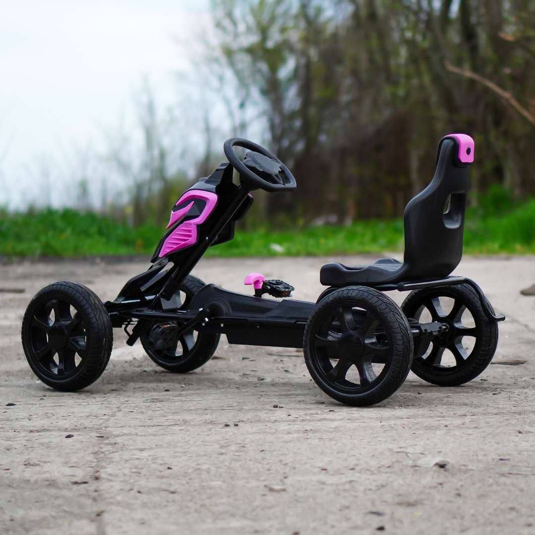 Pedaalidega laste kart Thunder, vanuses 5-10 aastat, EVA rattad - Pilt 5
