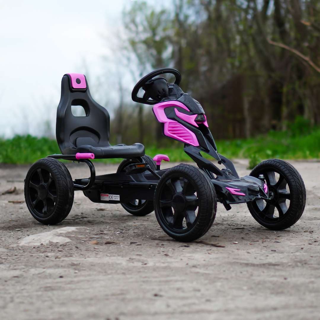 Pedaalidega laste kart Thunder, vanuses 5-10 aastat, EVA rattad - Pilt 2
