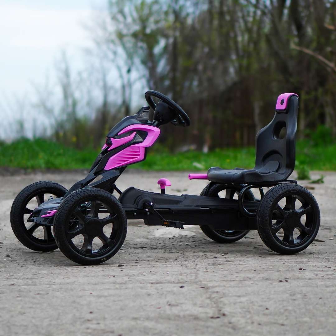 Pedaalidega laste kart Thunder, vanuses 5-10 aastat, EVA rattad - Pilt 4