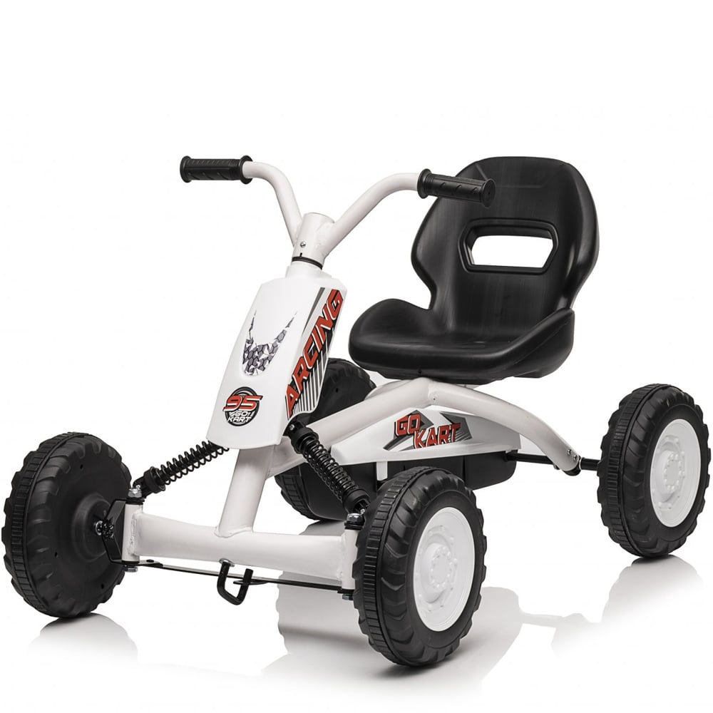 Pedaalikart lastele, vanuses 2-6 aastat, valge