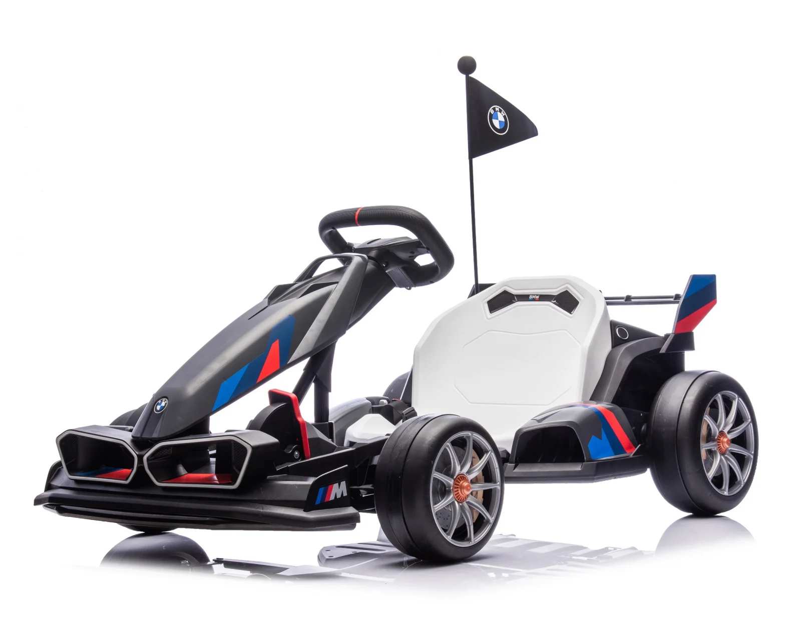 Laste elektriline kart BMW Motorsport, 500W võimsus, reguleeritav šassii, hall
