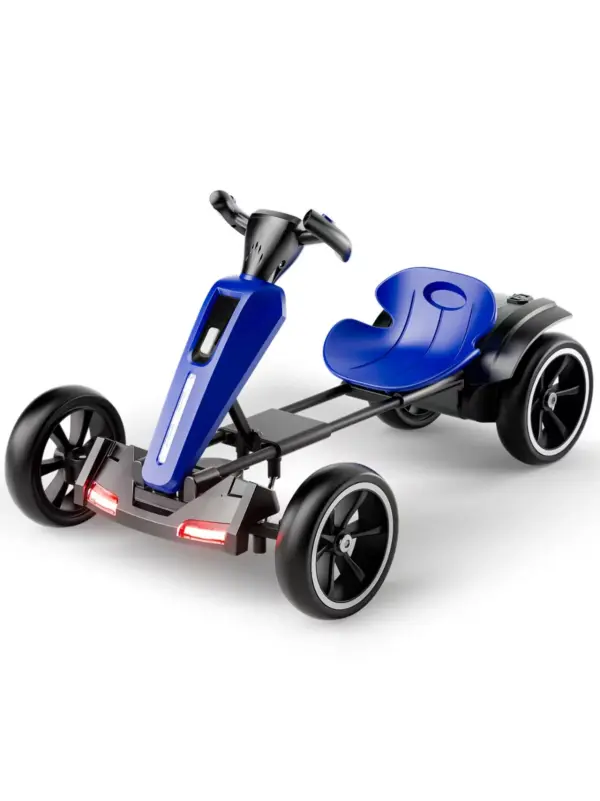 Elektriline lastekart GoKart V2, vanuses 3-7 aastat, 12V 45W, vanemliku kontrolli puldiga, Bluetooth muusika, kokkupandav, sinine