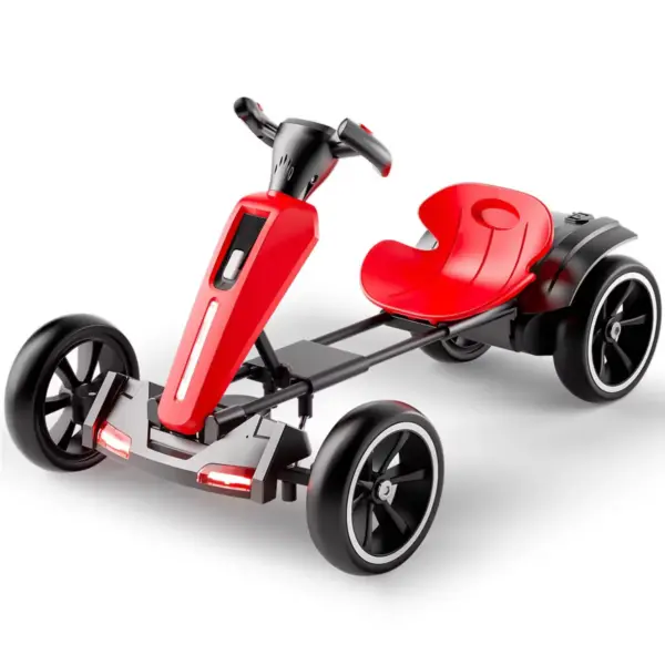 Elektriline lastekart GoKart V2, vanuses 3-7 aastat, 12V 45W, vanemliku kontrolli puldiga, Bluetooth muusika, kokkupandav, punane