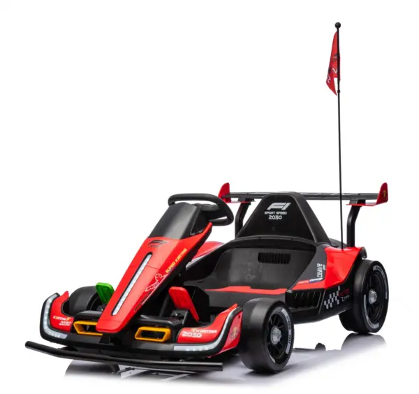 Elektriline lastekart Racing F1, 500W, 24V, vanuses 3-11 aastat, puldiga, punane