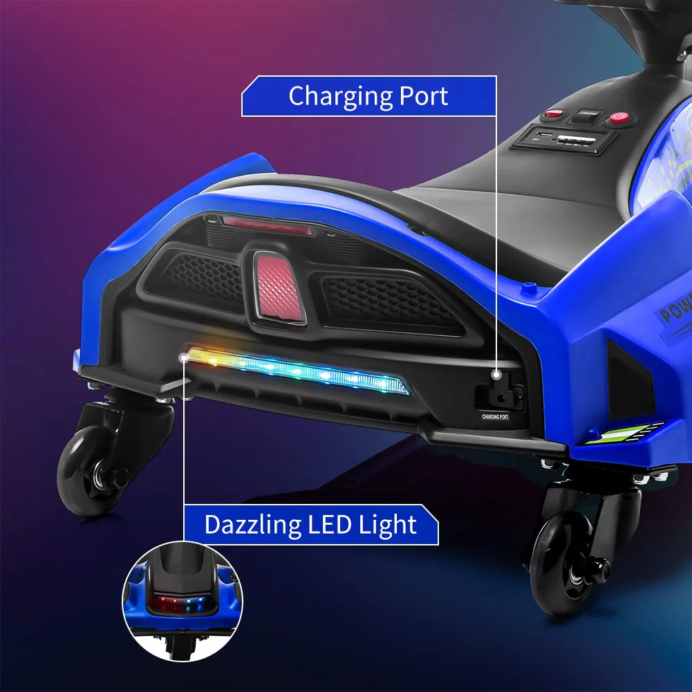 Elektriline lastekart Rider Drift 360, 180W, 24V, kaitsevarustusega, sinine - Pilt 4