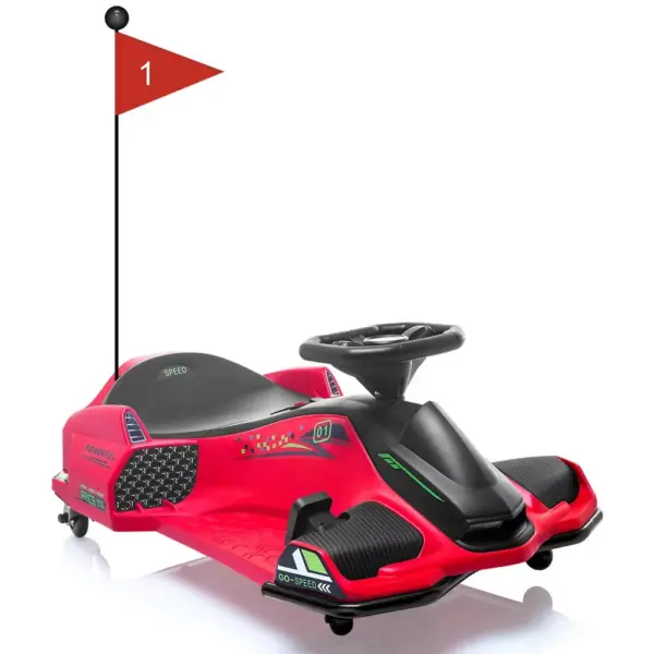 Elektriline lastekart Rider Drift 360, 180W, 24V, kaitsevarustusega, punane