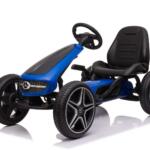 Litsenseeritud GO-kart Mercedes pedaalidega, täiskummist rattad, reguleeritav iste, turvarihm, sinine