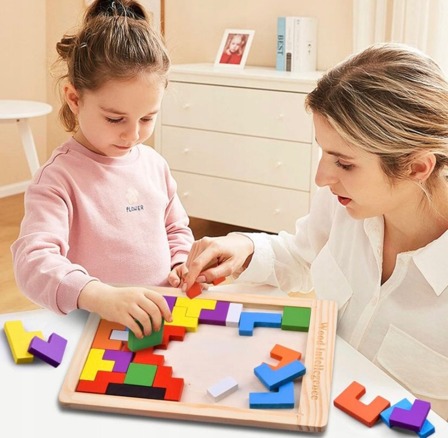 Tetris puidust klotsimõistatus, Montessori 3D loogikamäng - Pilt 4