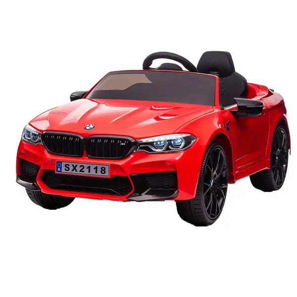 Litsenseeritud elektriline lasteauto BMW M5 Competition, 90W, 12V-14Ah, EVA rattad, nahkiste, punane