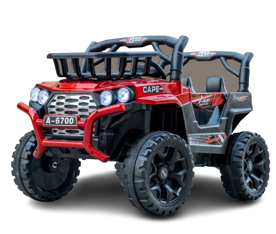 Elektriline lasteauto 4x4 Cape-X, 100W, 12V, mugava ökonahk-istmega, punane