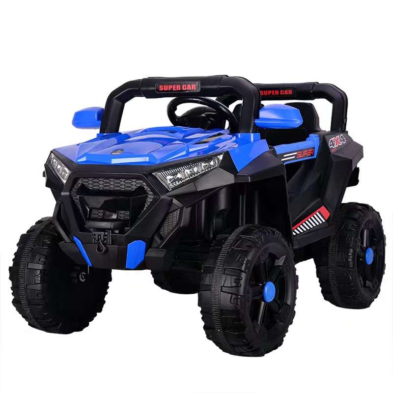 Elektriline lasteauto SuperCar 4x4, 100W, 12V, nahkistmega, muusikamängijaga, sinine