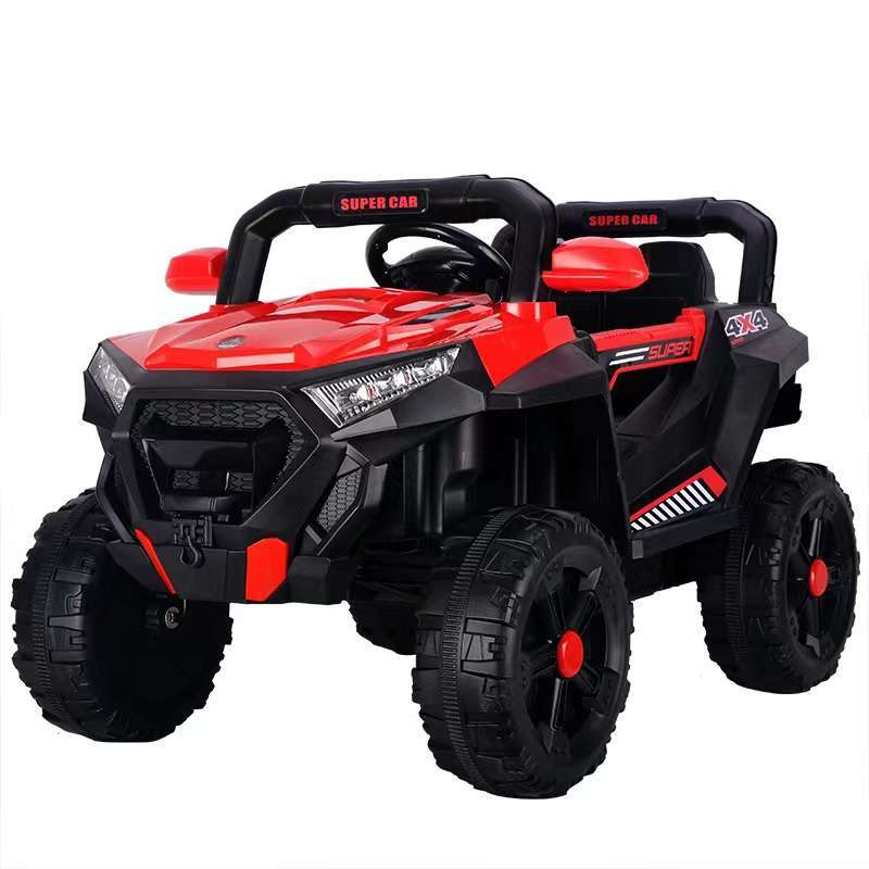 Elektriline lasteauto SuperCar 4x4, 100W, 12V, nahkistmega, muusikamängijaga, punane