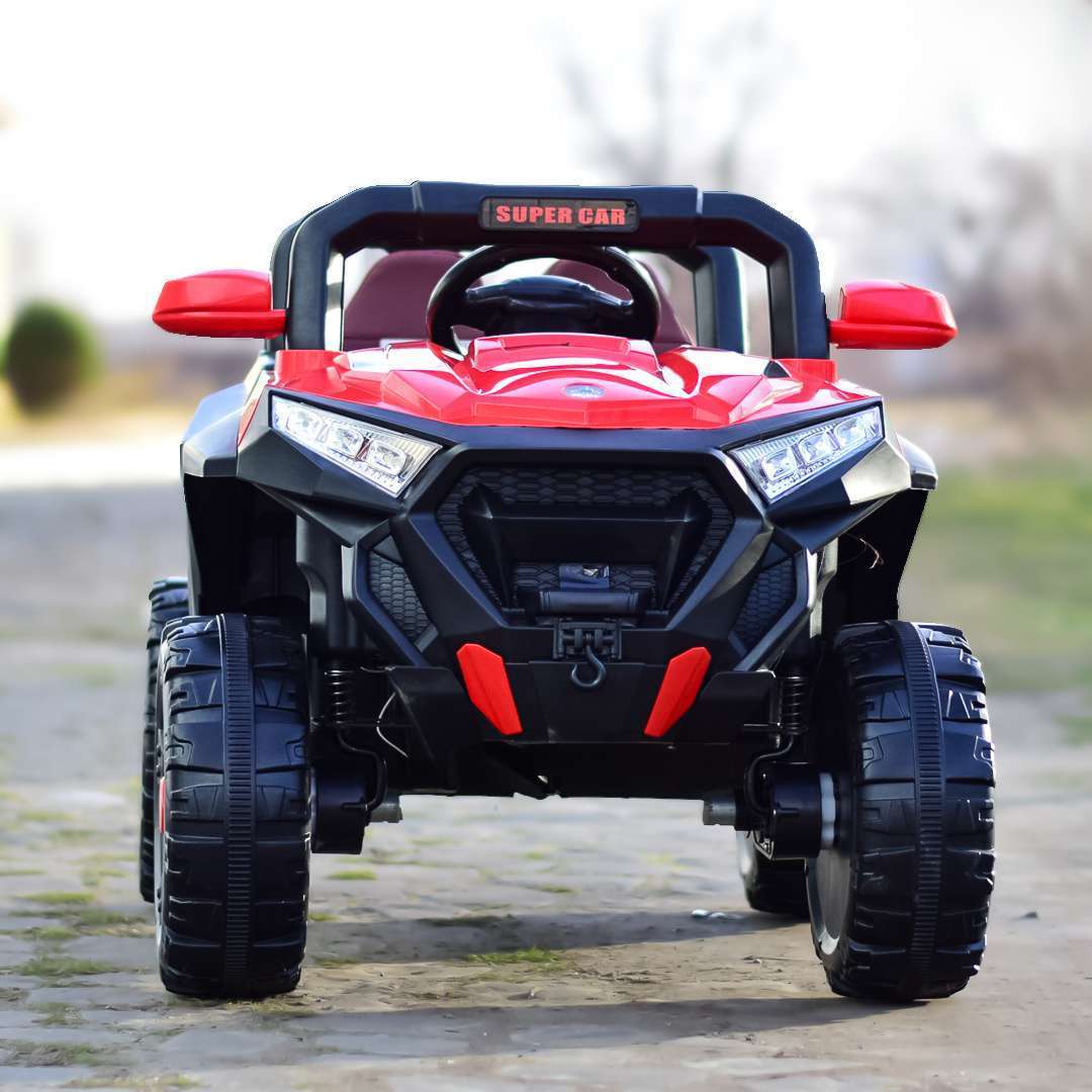 Elektriline lasteauto SuperCar 4x4, 100W, 12V, nahkistmega, muusikamängijaga, punane - Pilt 3