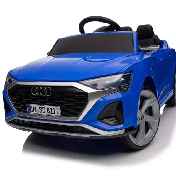Elektriline lasteauto Audi SQ8, 70W, 12V, pehmed EVA-rattad ja ekoloogilisest nahast iste, sinine