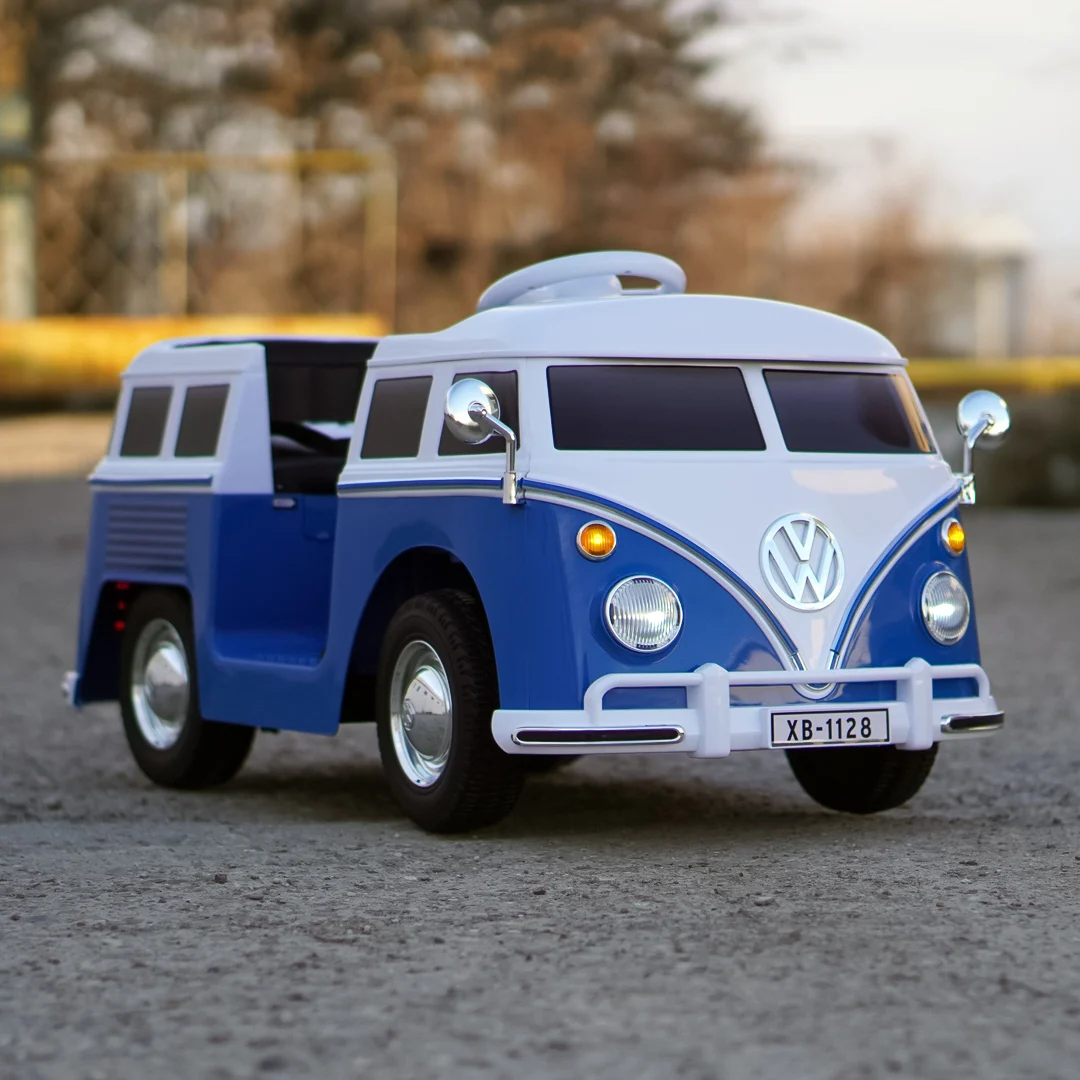Elektriline lasteauto VW Samba Bus, 70W, 12V 7Ah aku, pehmed rattad, pehmendatud iste, sinine - Pilt 2