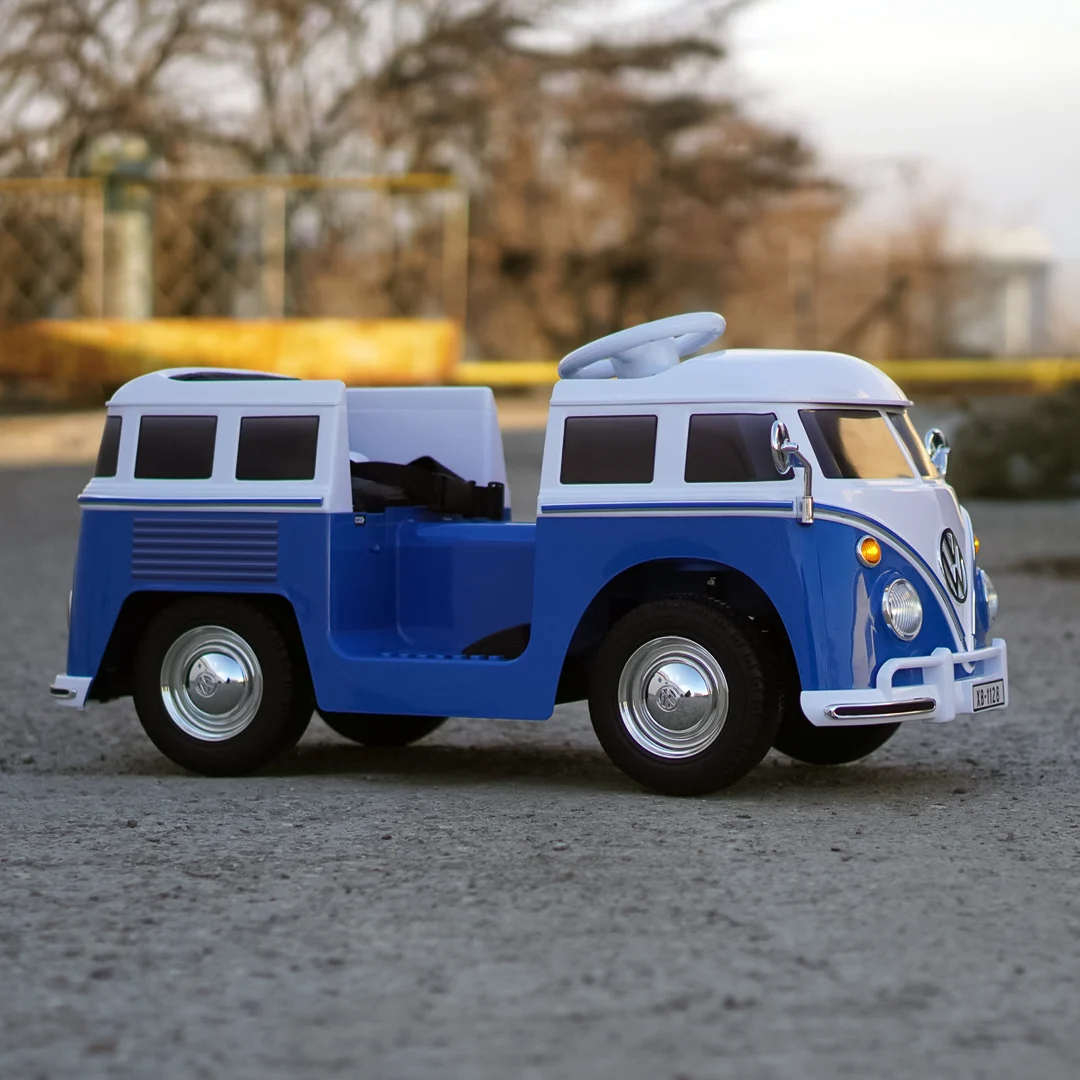 Elektriline lasteauto VW Samba Bus, 70W, 12V 7Ah aku, pehmed rattad, pehmendatud iste, sinine - Pilt 3