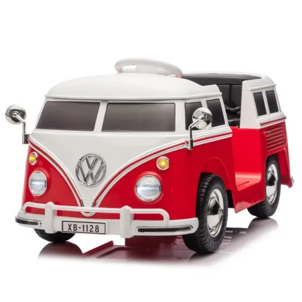 Elektriline lasteauto VW Samba Bus, 70W, 12V 7Ah aku, pehmed rattad, pehmendatud iste, punane