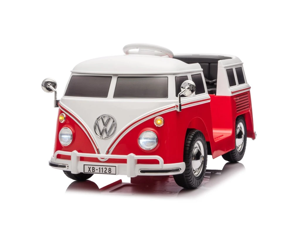 Elektriline lasteauto VW Samba Bus, 70W, 12V 7Ah aku, pehmed rattad, pehmendatud iste, punane