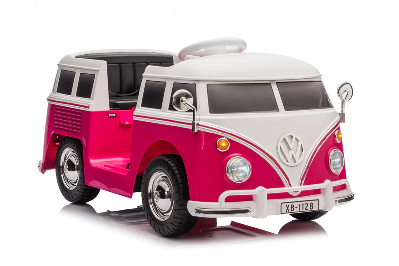 Elektriline lasteauto VW Samba Bus, 70W, 12V 7Ah aku, pehmed rattad, pehmendatud iste, roosa - Pilt 5
