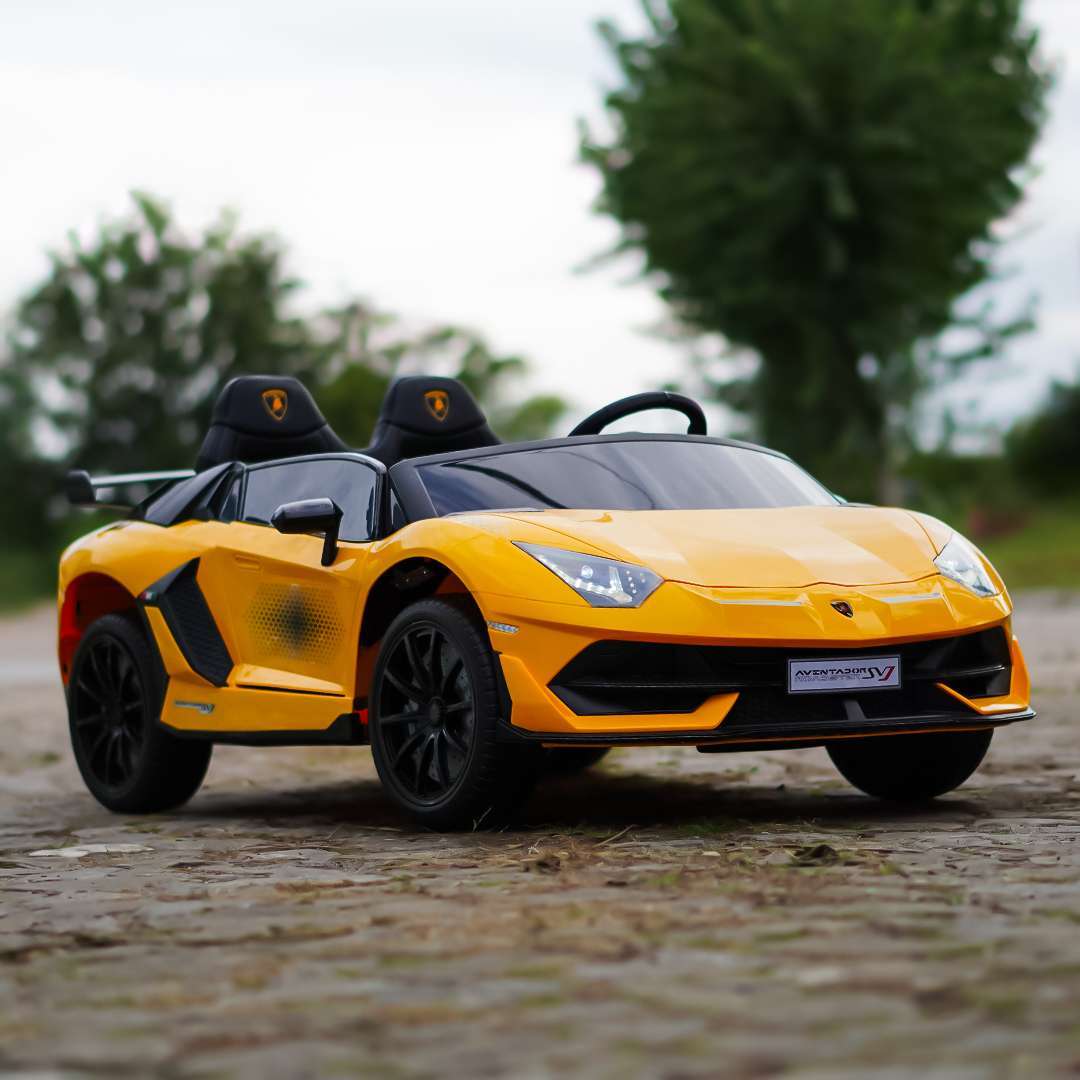 Litsentseeritud lasteauto Lamborghini Aventador Xago, 2 istekohta, 12V, 90W, Deluxe, kollane - Pilt 4