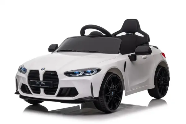 Litsentseeritud elektriline lasteauto BMW M4, 90W, aku 12V, EVA-rattad, premium, valge
