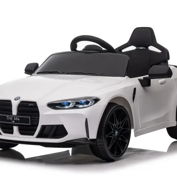 Litsentseeritud elektriline lasteauto BMW M4, 90W, aku 12V, EVA-rattad, premium, valge