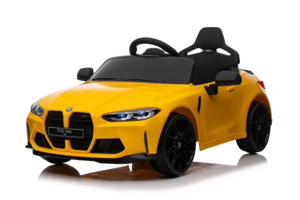 Litsentseeritud elektriline lasteauto BMW M4, 90W, aku 12V, EVA-rattad, premium, kollane