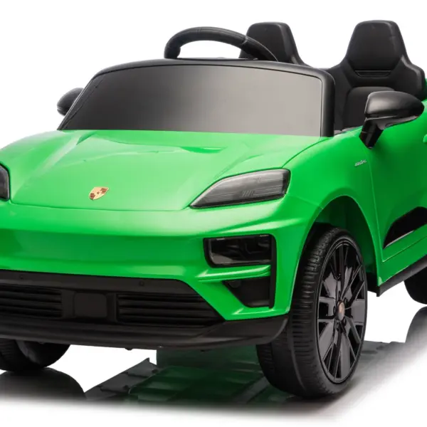 Porsche Macan elektriline lasteauto, 140W, 12V, EVA-rattad, ökonahkne iste, Premium, roheline