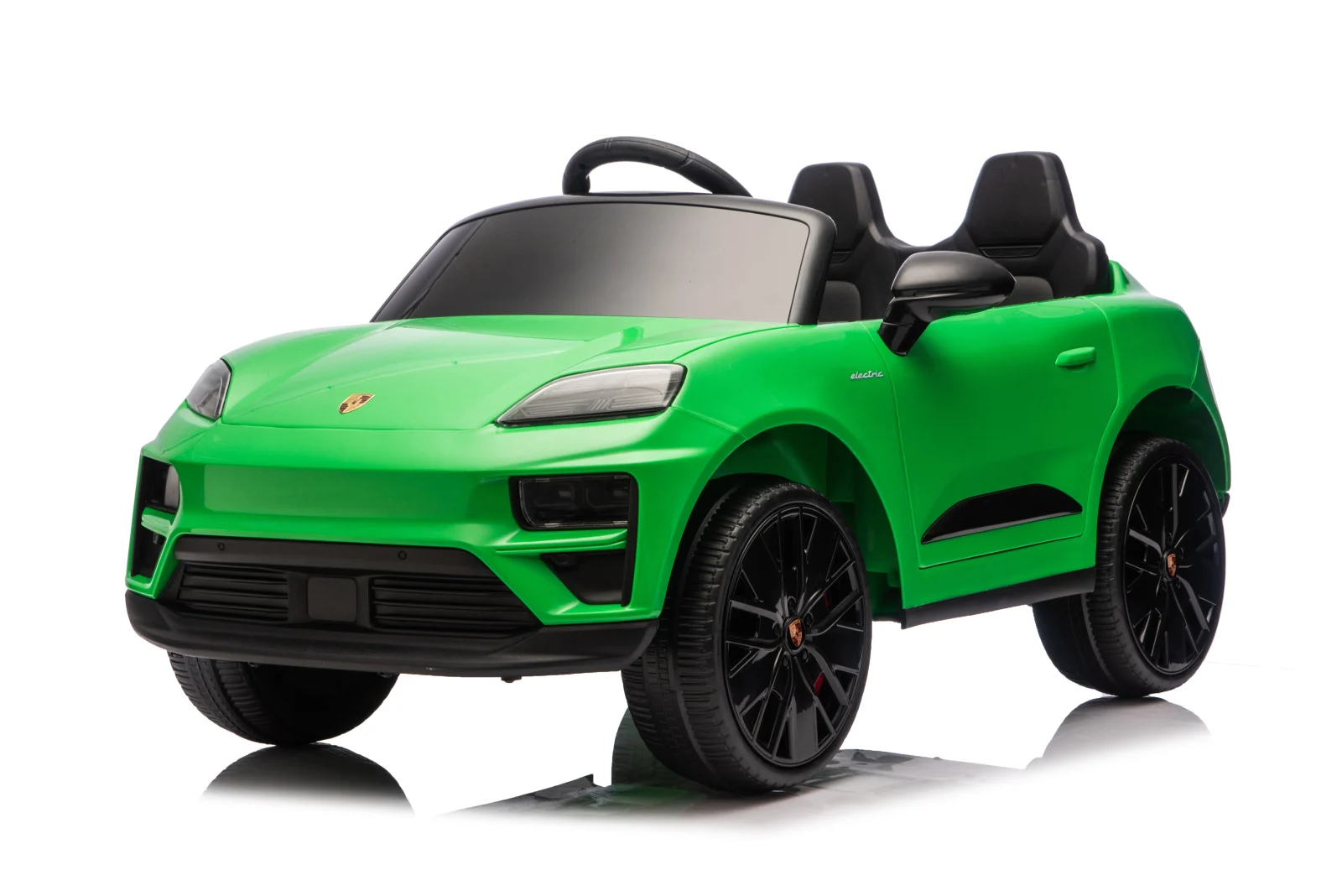 Porsche Macan elektriline lasteauto, 140W, 12V, EVA-rattad, ökonahkne iste, Premium, roheline - Pilt 3