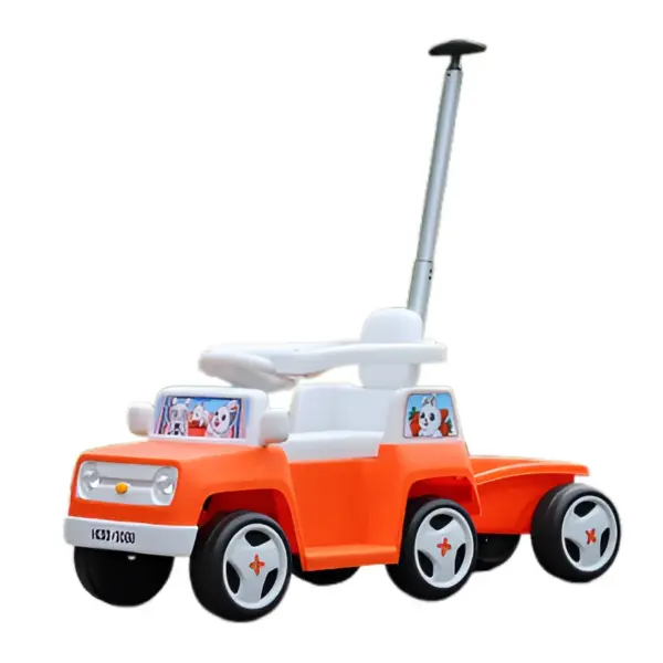 4-ühes elektriline lasteauto FunnyBunny, 60W 6V, kaugjuhitava haagisega, oranž